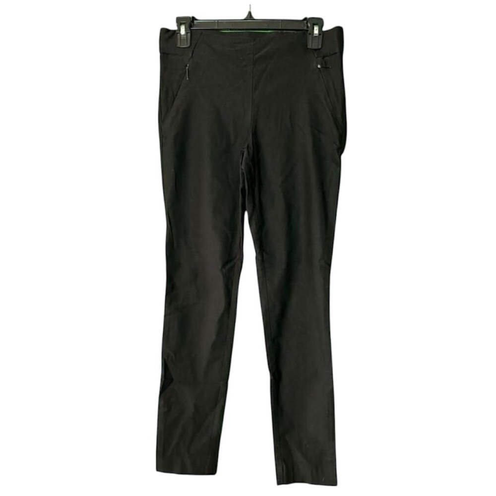 ANNE KLIEN women’s black slim fit ankle length pants with zipper pockets